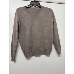 Mens Brown V Neck Pullover Sweater Mens Small Soft Fall Winter Sweater